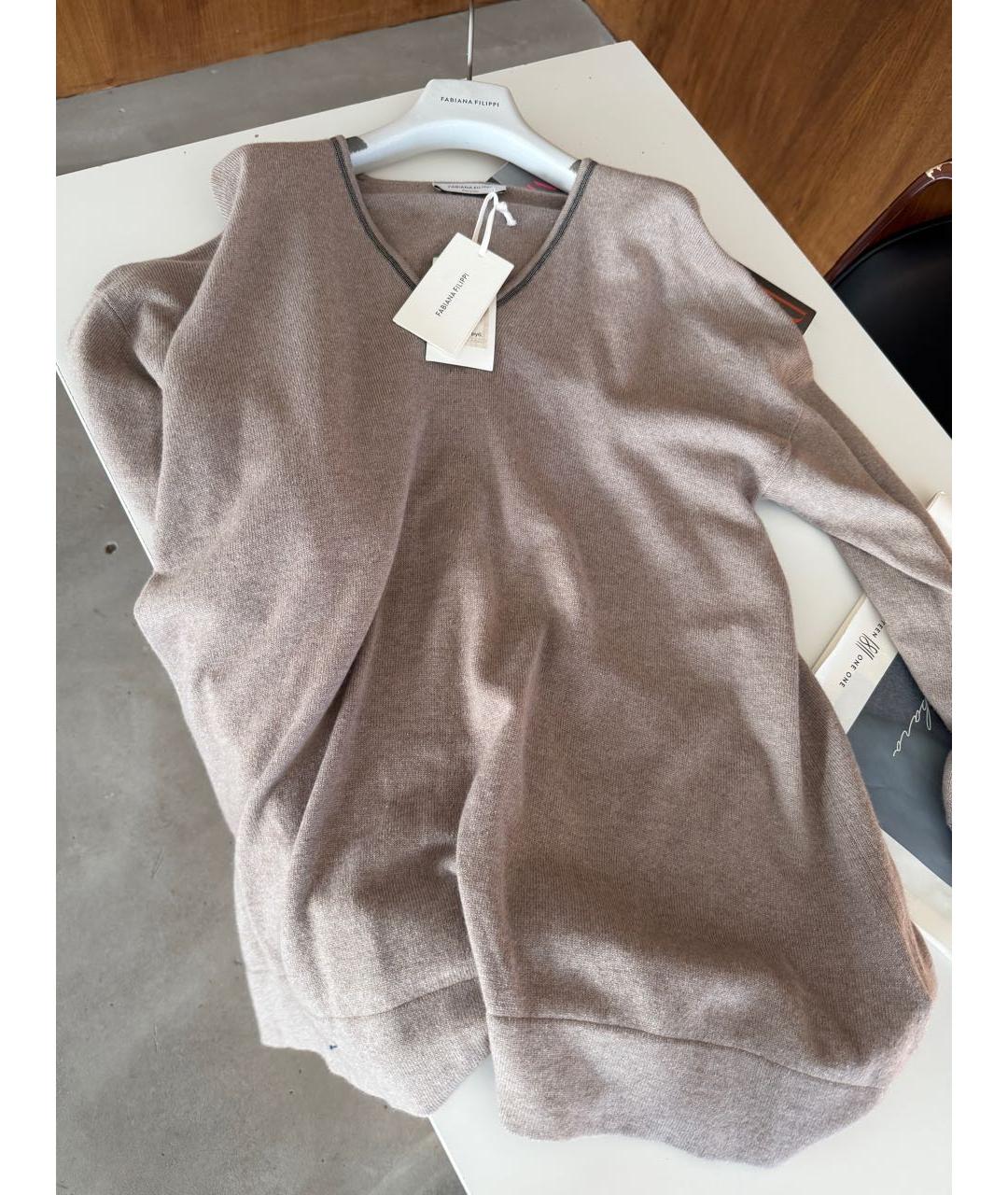 FABIANA FILIPPI Бежевый шерстяной джемпер / свитер, фото 4
