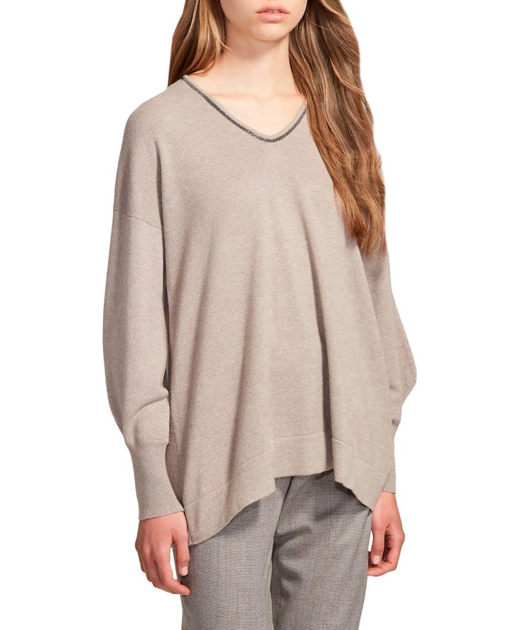 FABIANA FILIPPI Бежевый шерстяной джемпер / свитер, фото 2