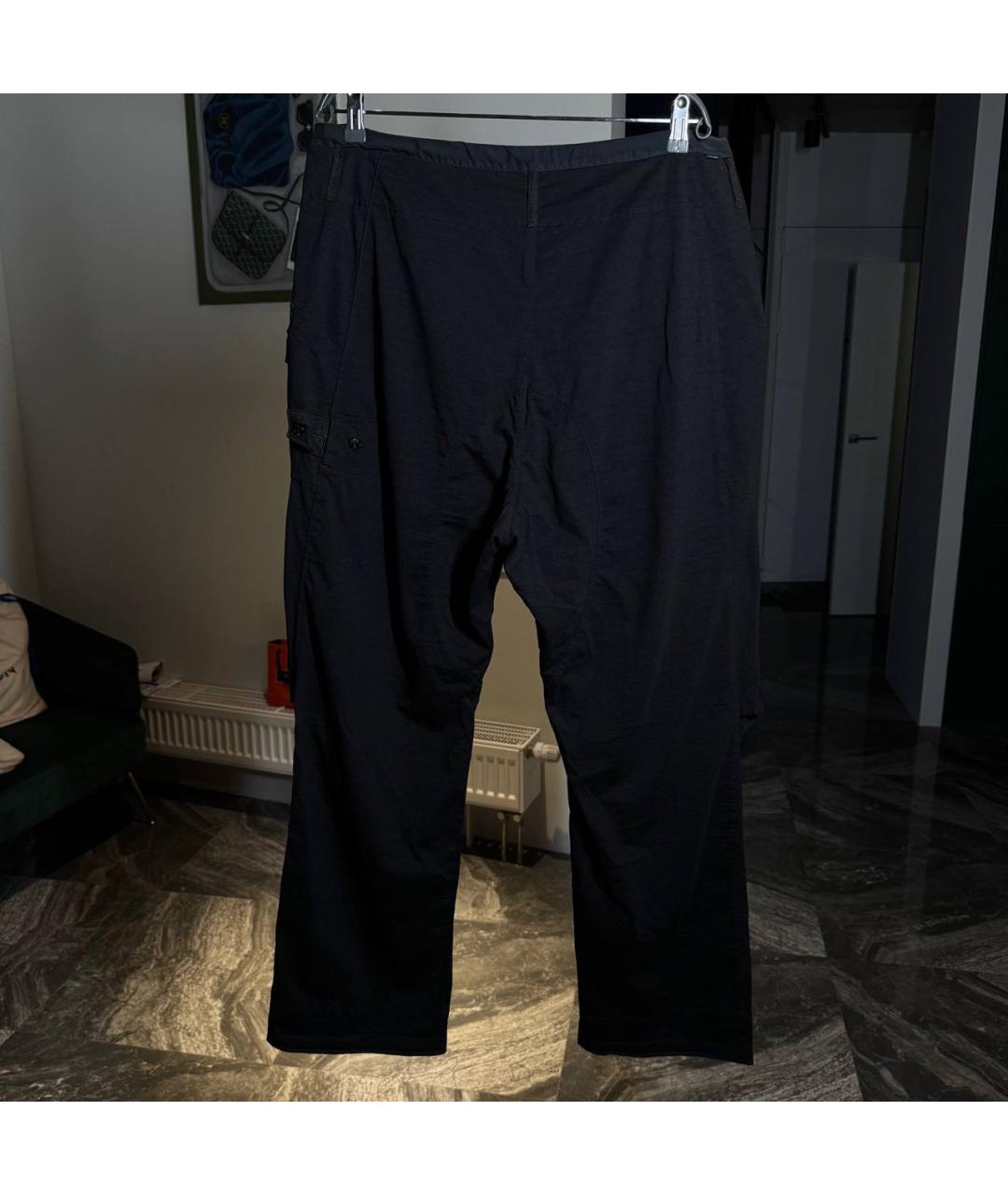 STONE ISLAND Черные хлопковые повседневные брюки, фото 2