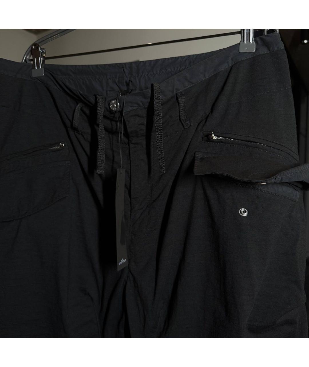 STONE ISLAND Черные хлопковые повседневные брюки, фото 4