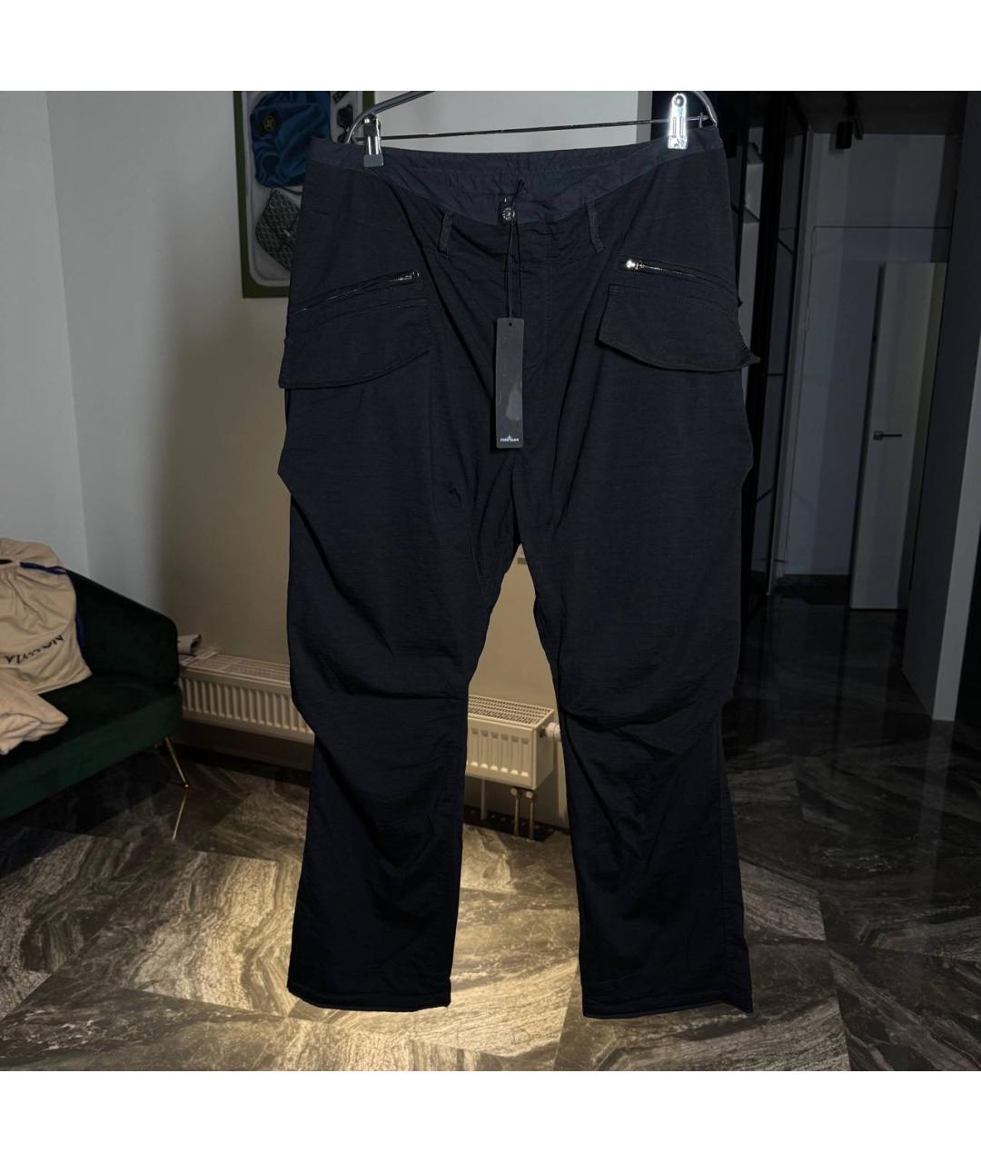 STONE ISLAND Черные хлопковые повседневные брюки, фото 5