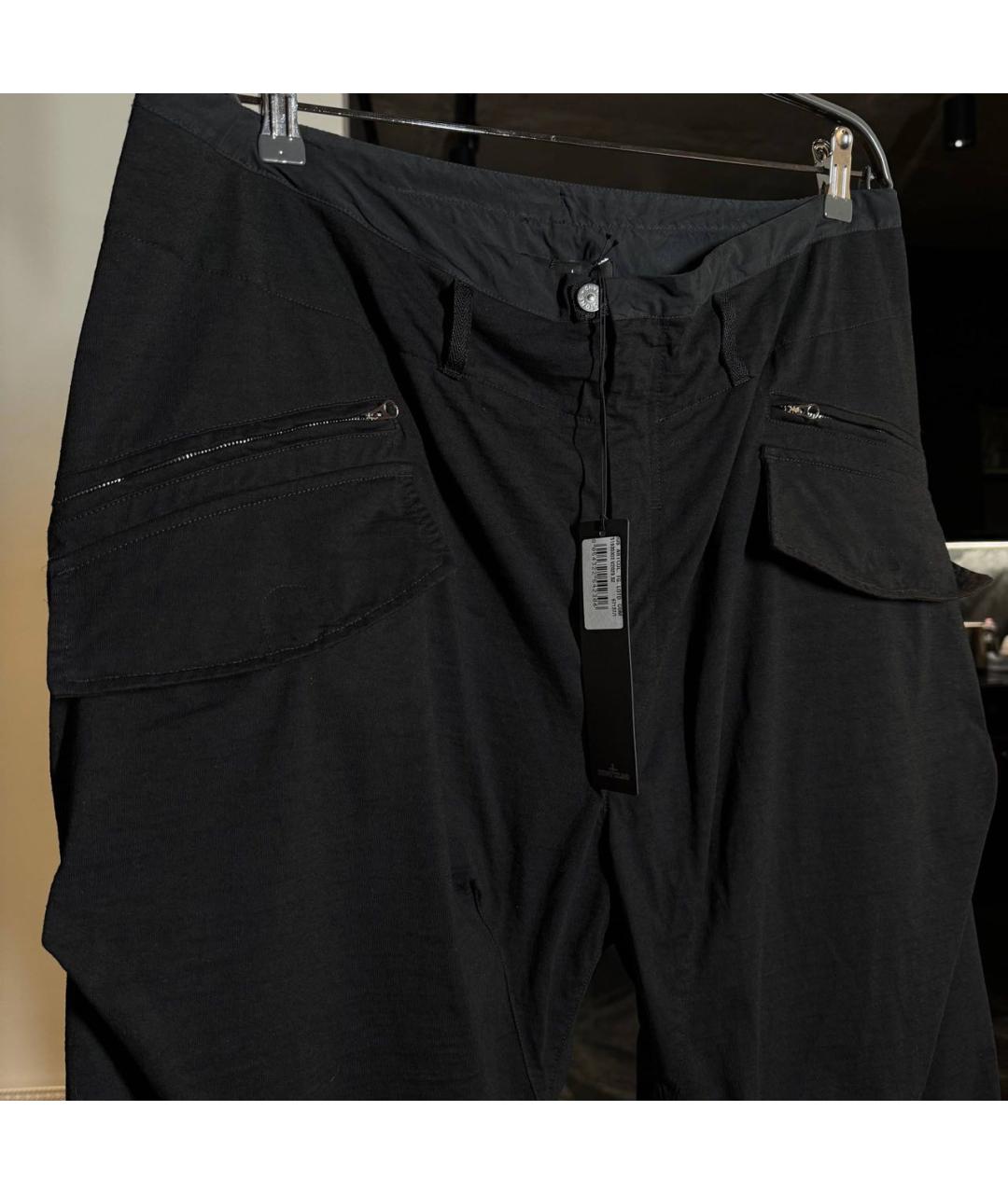 STONE ISLAND Черные хлопковые повседневные брюки, фото 3