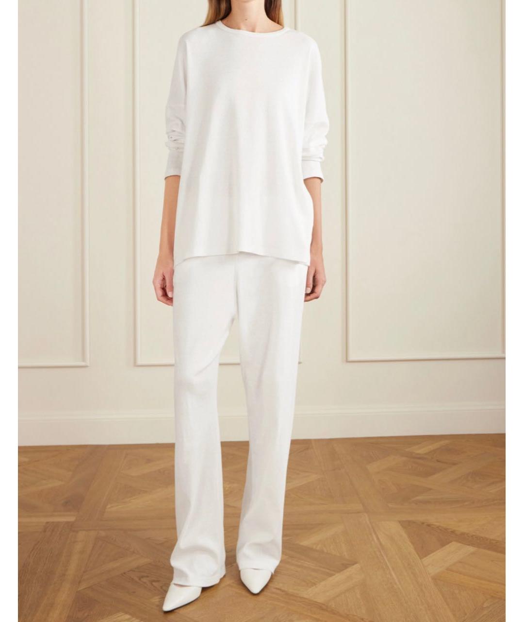 THE ROW Белые хлопковые брюки широкие, фото 2