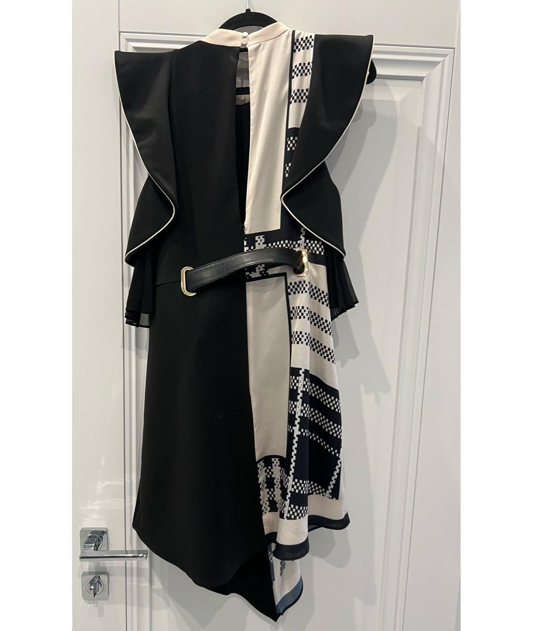 SELF-PORTRAIT Черное шелковое коктейльное платье, фото 2