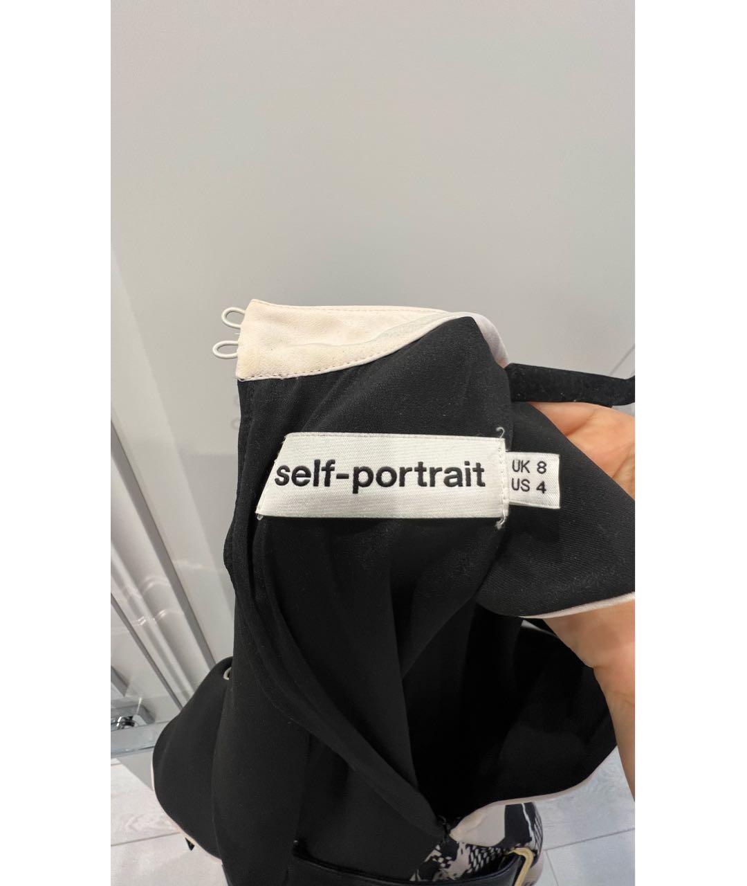 SELF-PORTRAIT Черное шелковое коктейльное платье, фото 3