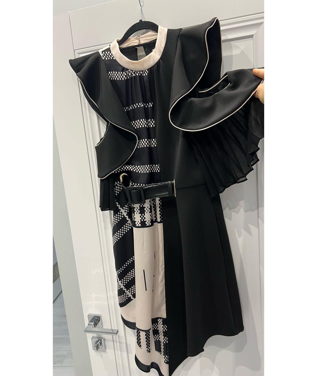 SELF-PORTRAIT Черное шелковое коктейльное платье, фото 4
