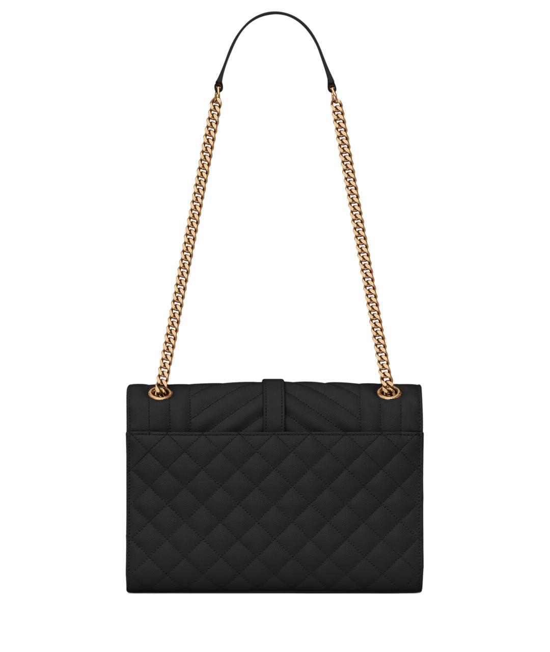 SAINT LAURENT Черная кожаная сумка через плечо, фото 2