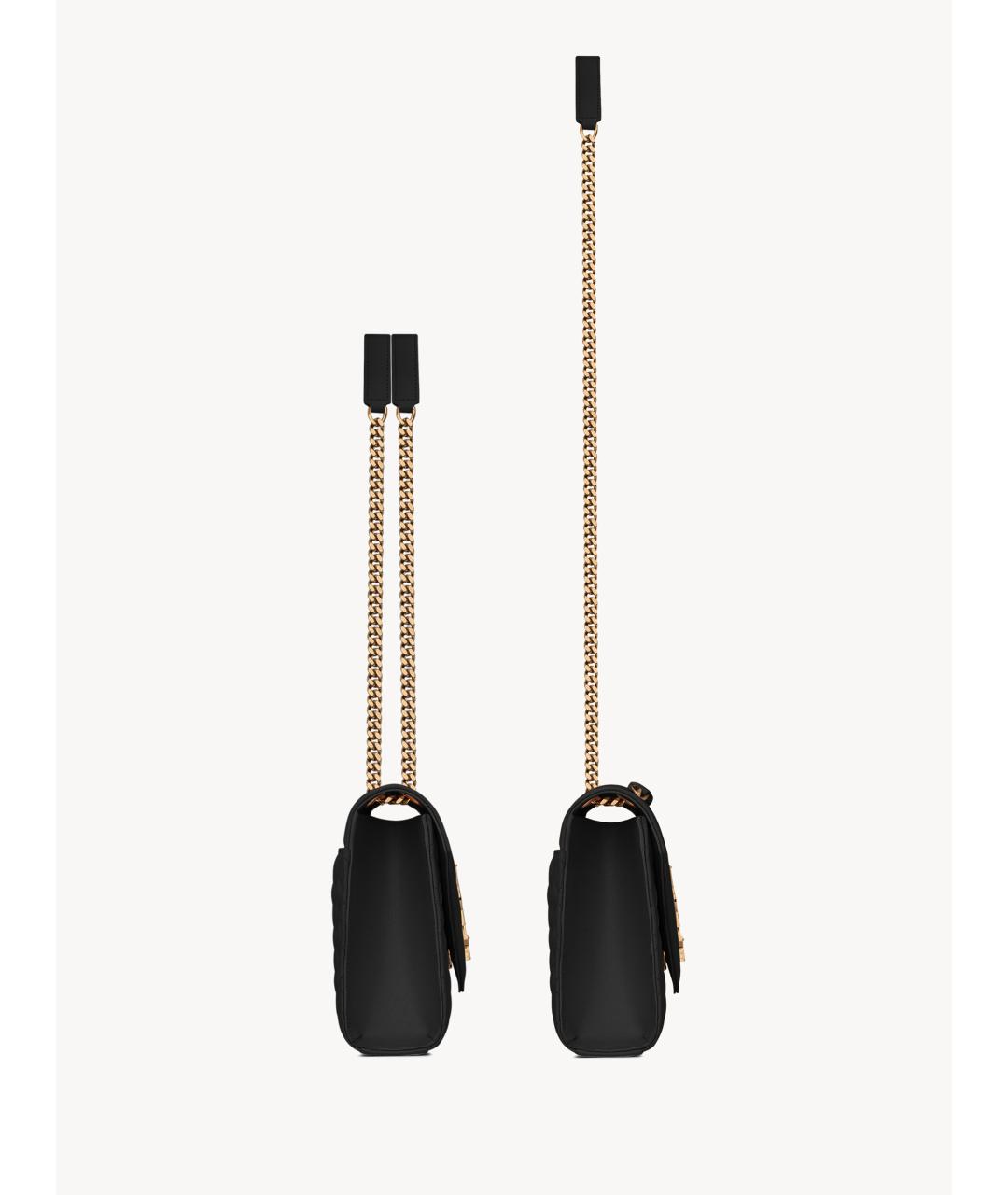 SAINT LAURENT Черная кожаная сумка через плечо, фото 3