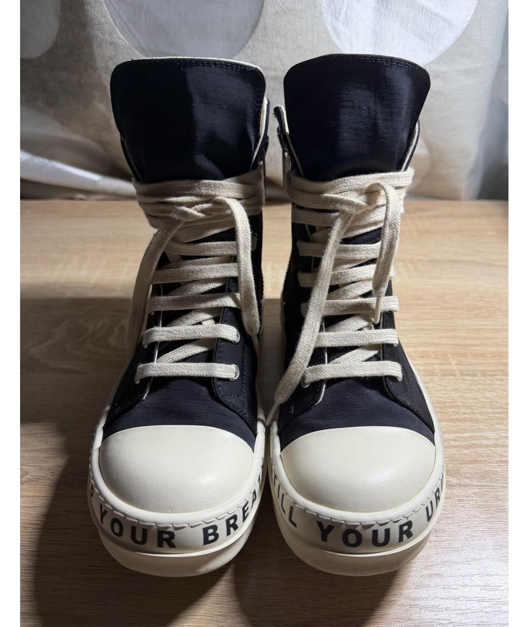 RICK OWENS DRKSHDW Черные кожаные кеды, фото 2