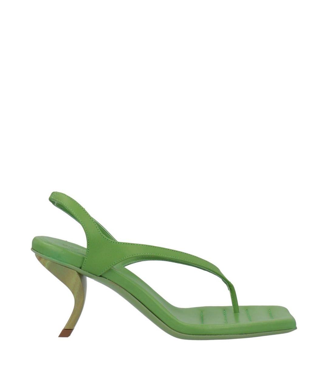 GIABORGHINI Зеленые кожаные босоножки, фото 1