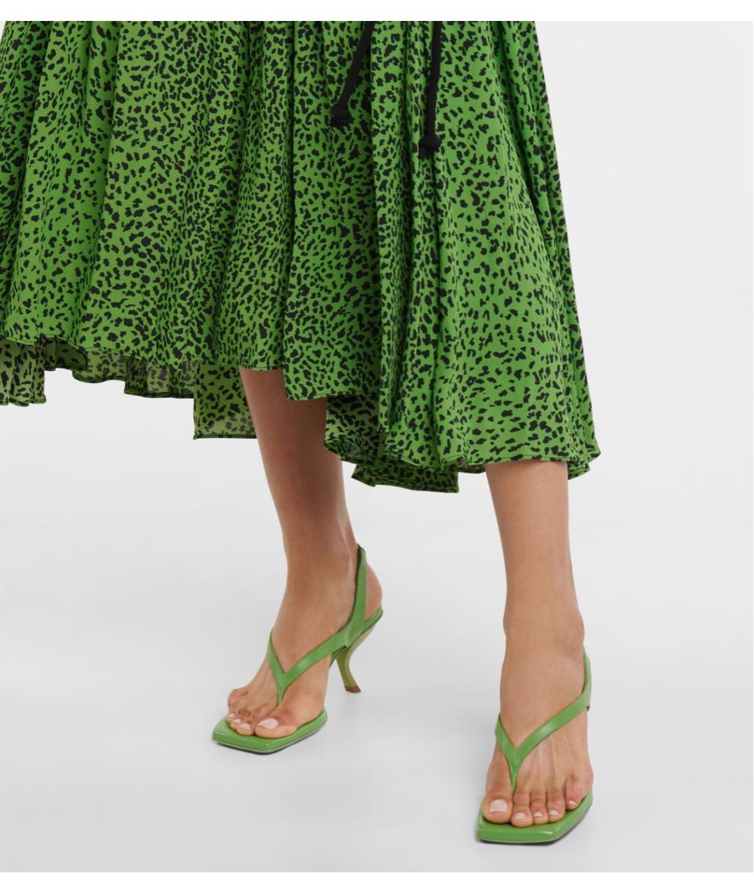 GIABORGHINI Зеленые кожаные босоножки, фото 5