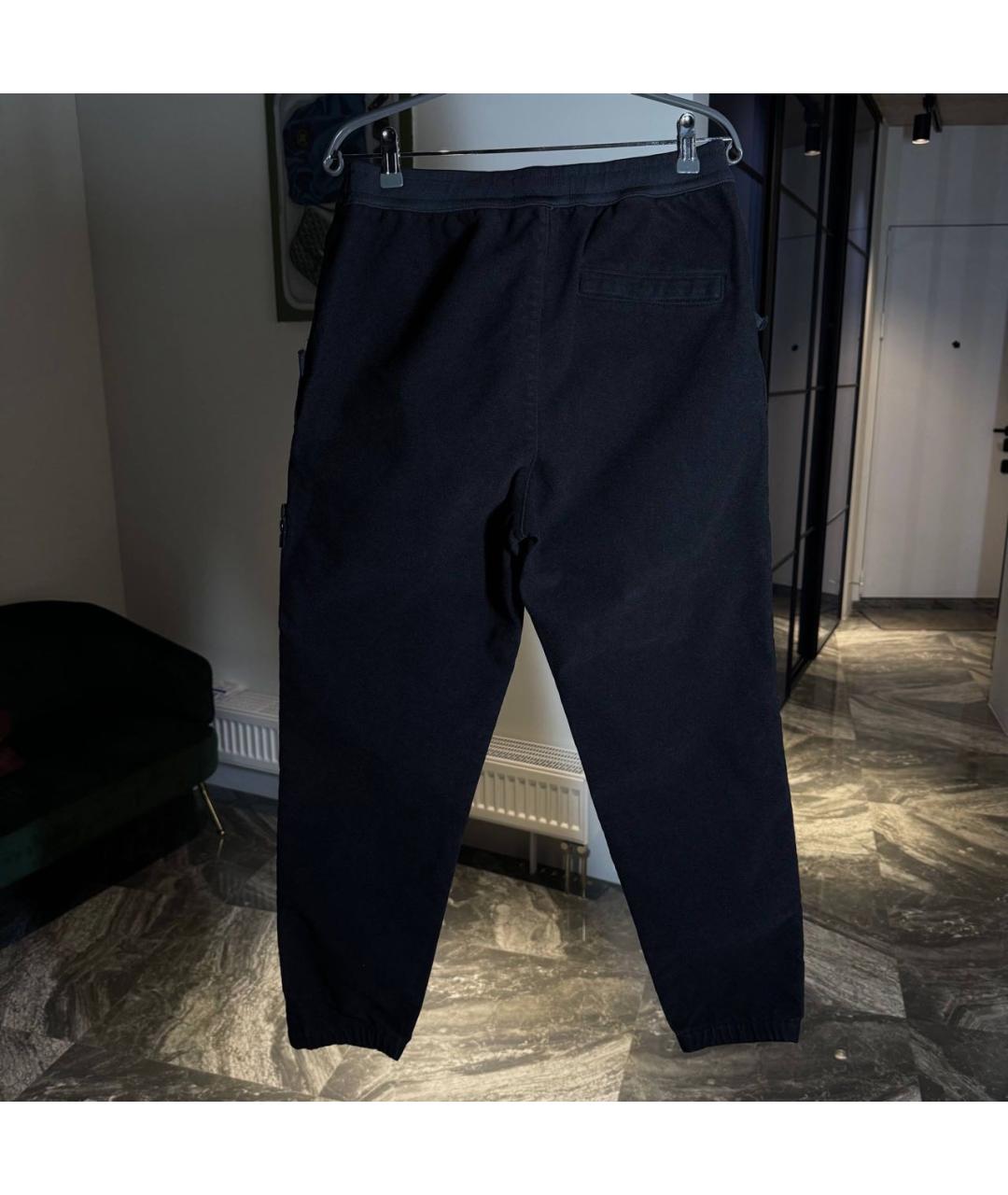 STONE ISLAND Черные хлопковые повседневные брюки, фото 2