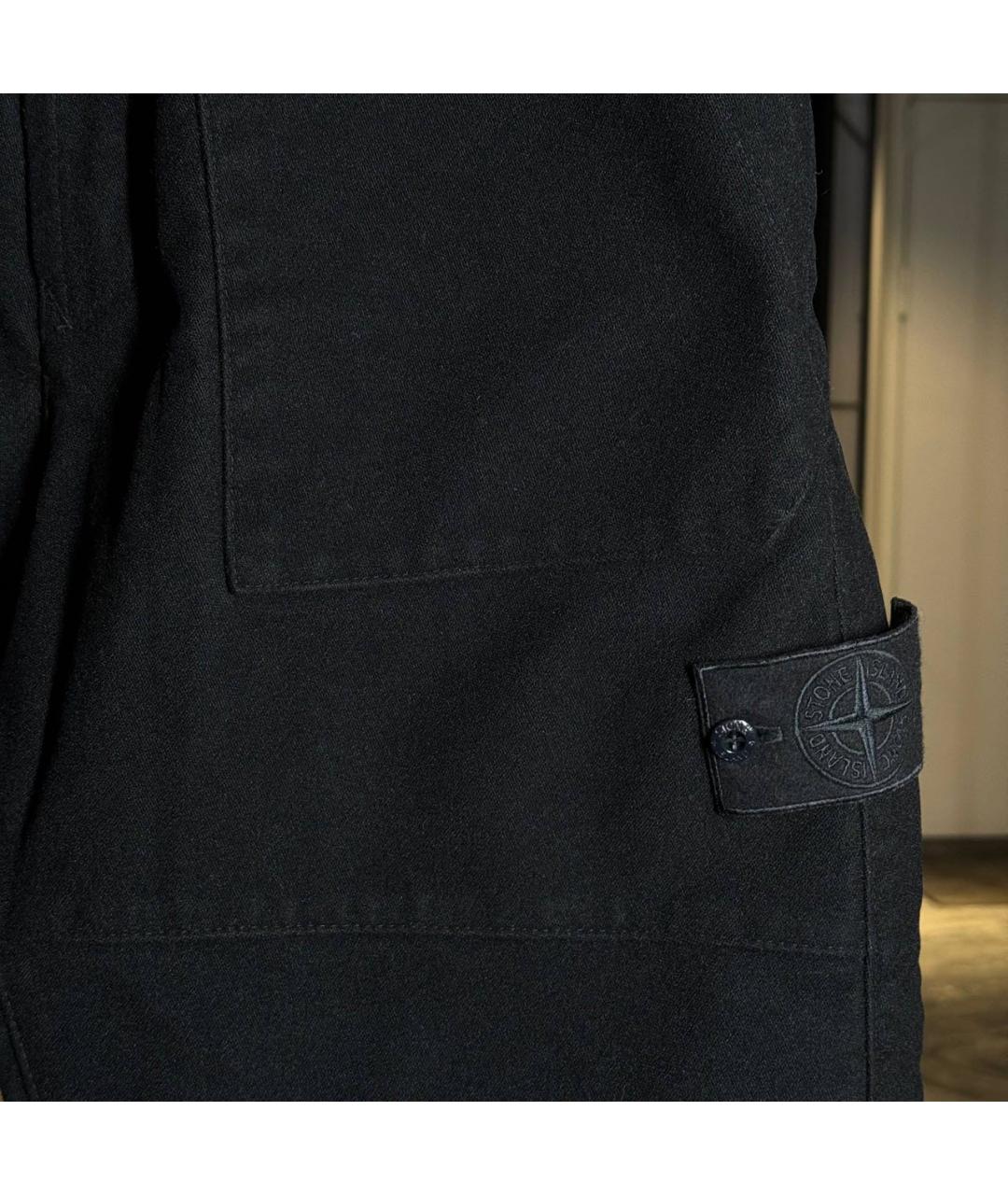 STONE ISLAND Черные хлопковые повседневные брюки, фото 4