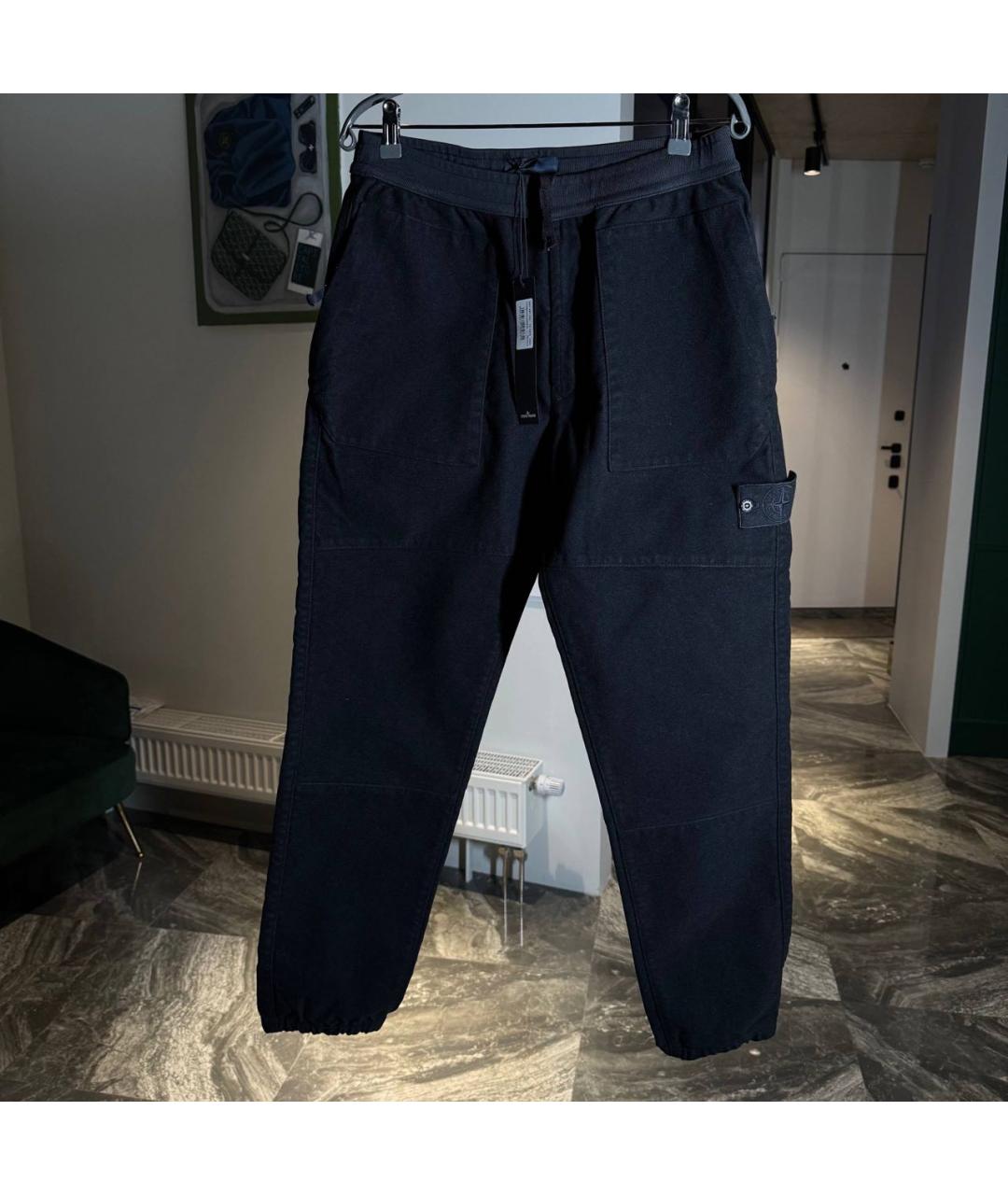 STONE ISLAND Черные хлопковые повседневные брюки, фото 5