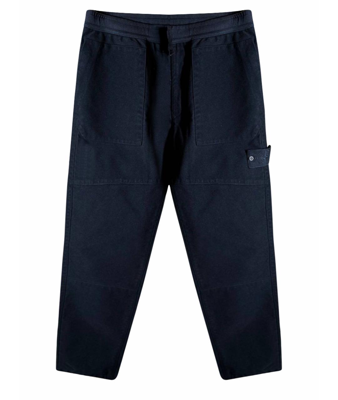 STONE ISLAND Черные хлопковые повседневные брюки, фото 1