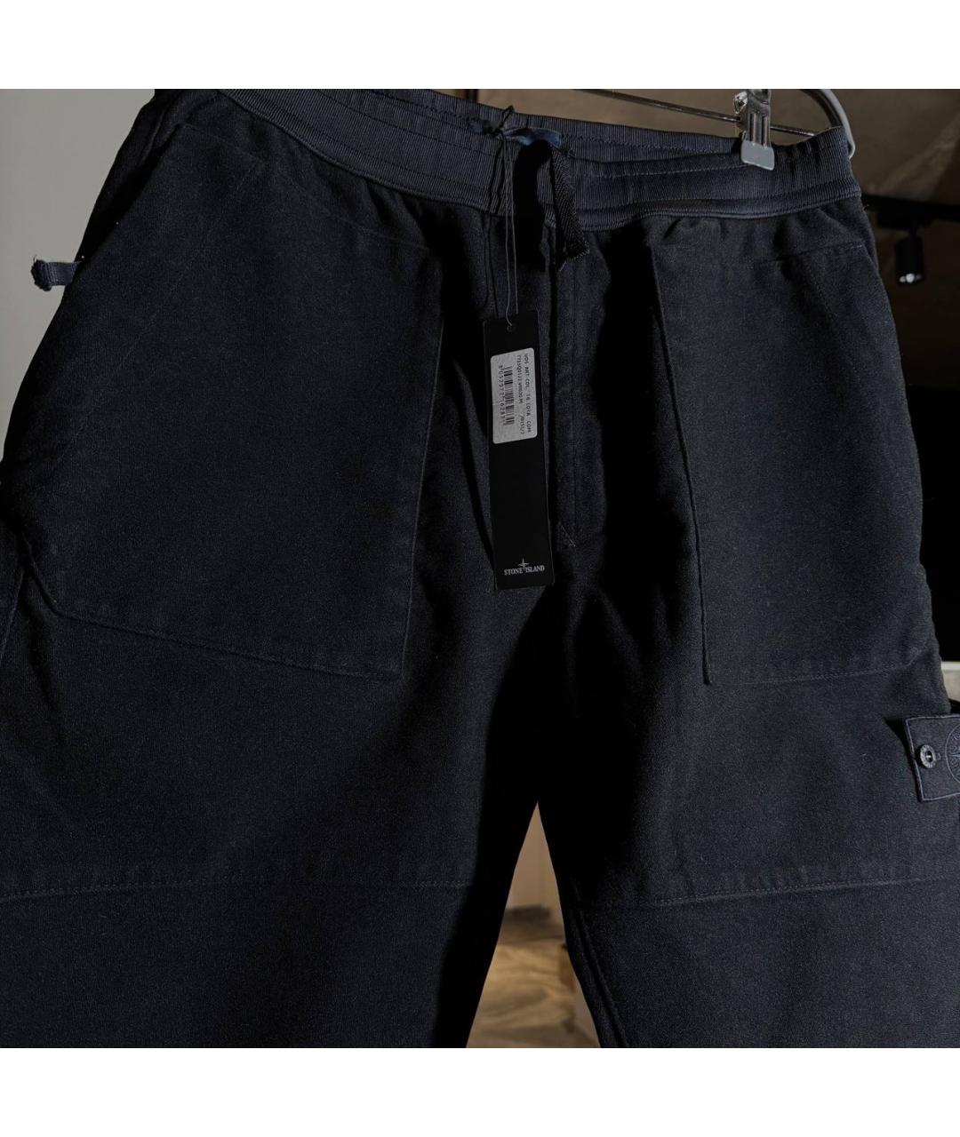 STONE ISLAND Черные хлопковые повседневные брюки, фото 3