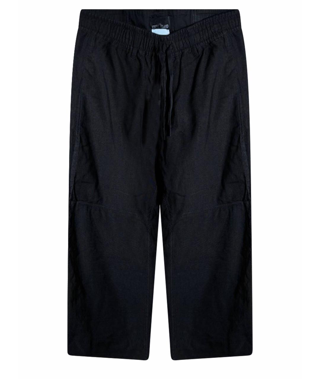 STONE ISLAND Черные хлопковые повседневные брюки, фото 1