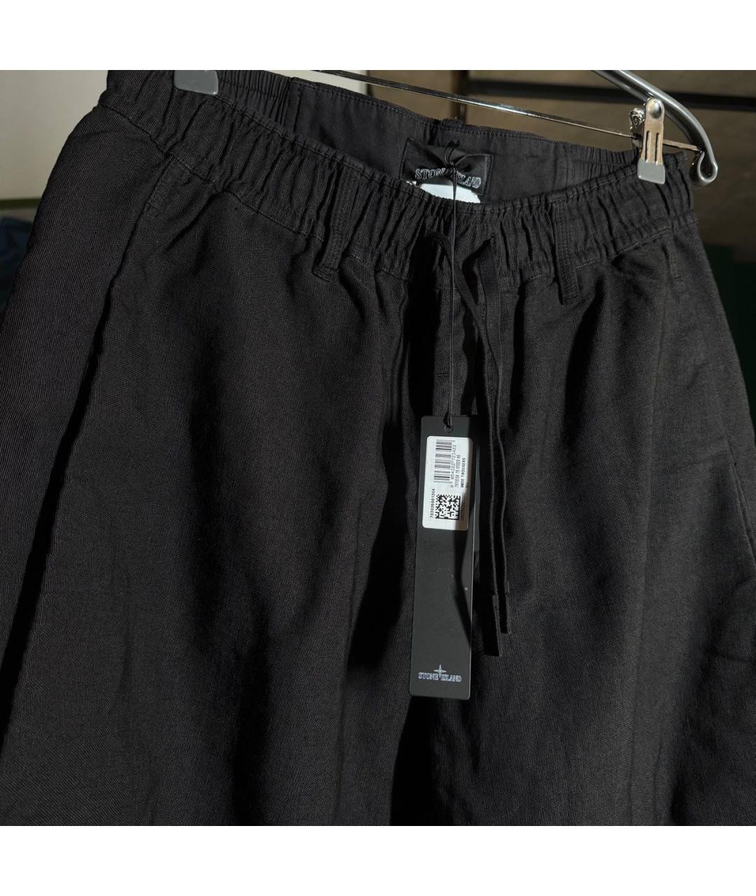 STONE ISLAND Черные хлопковые повседневные брюки, фото 3