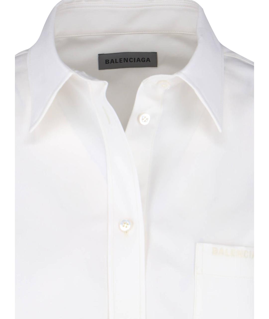 BALENCIAGA Белая хлопковая рубашка, фото 5