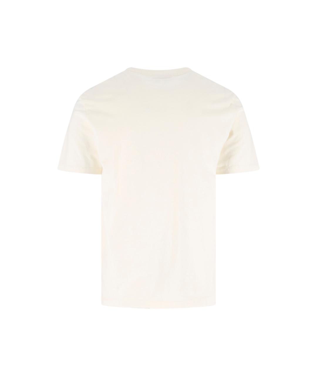 MAISON KITSUNE Бежевая хлопковая футболка, фото 2