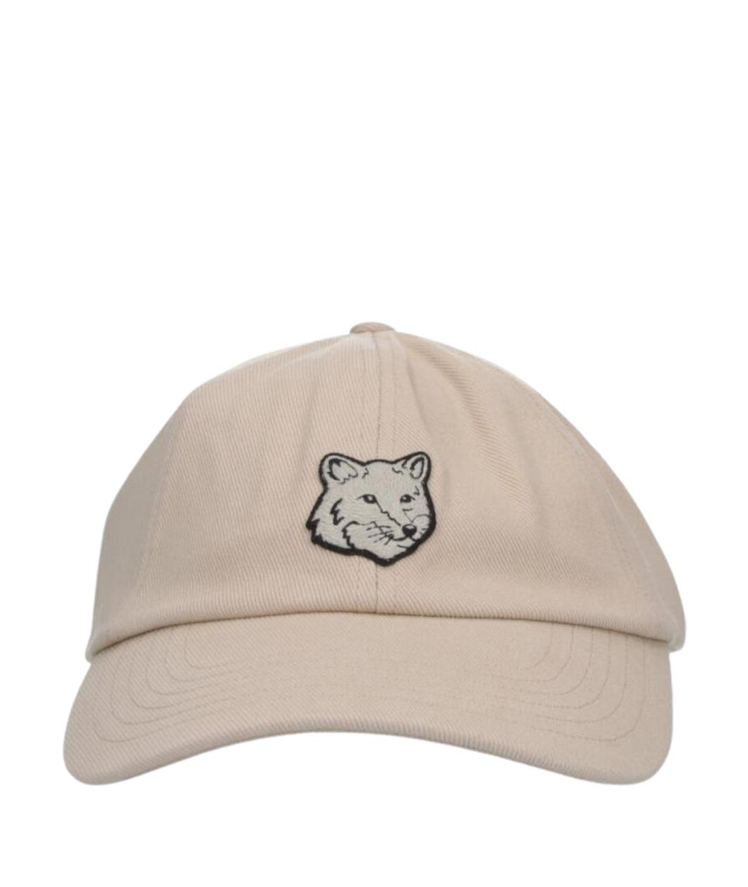 MAISON KITSUNE Бежевая хлопковая кепка, фото 1