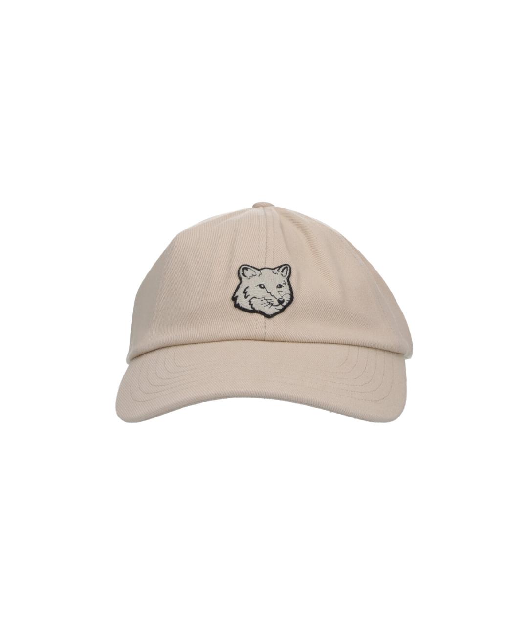 MAISON KITSUNE Бежевая хлопковая кепка, фото 4