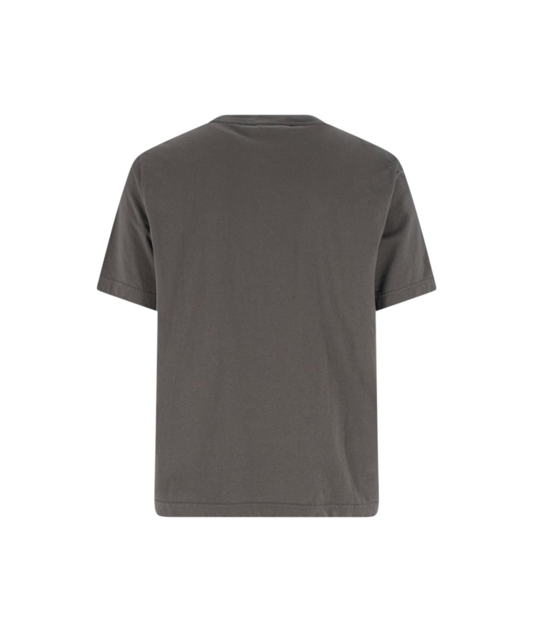MAISON KITSUNE Серая хлопковая футболка, фото 2