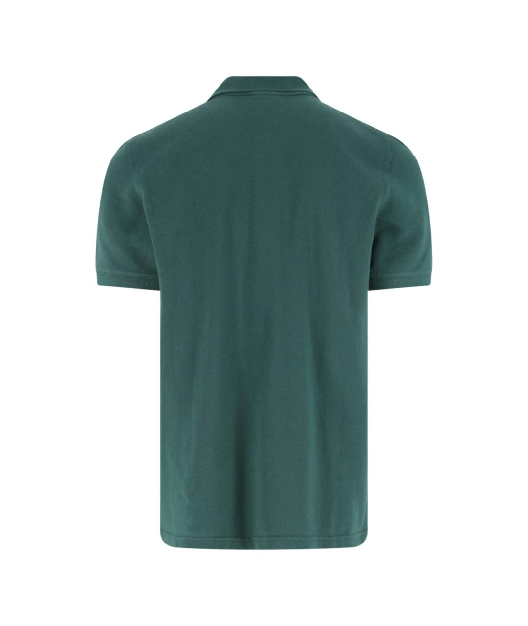 MAISON KITSUNE Зеленые хлопковое поло с коротким рукавом, фото 2