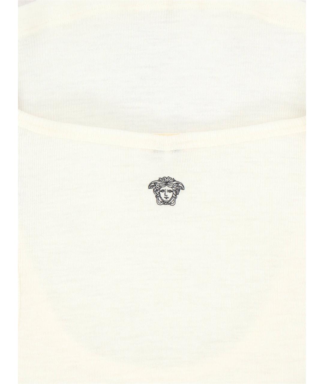 VERSACE Белая шерстяная майка, фото 3