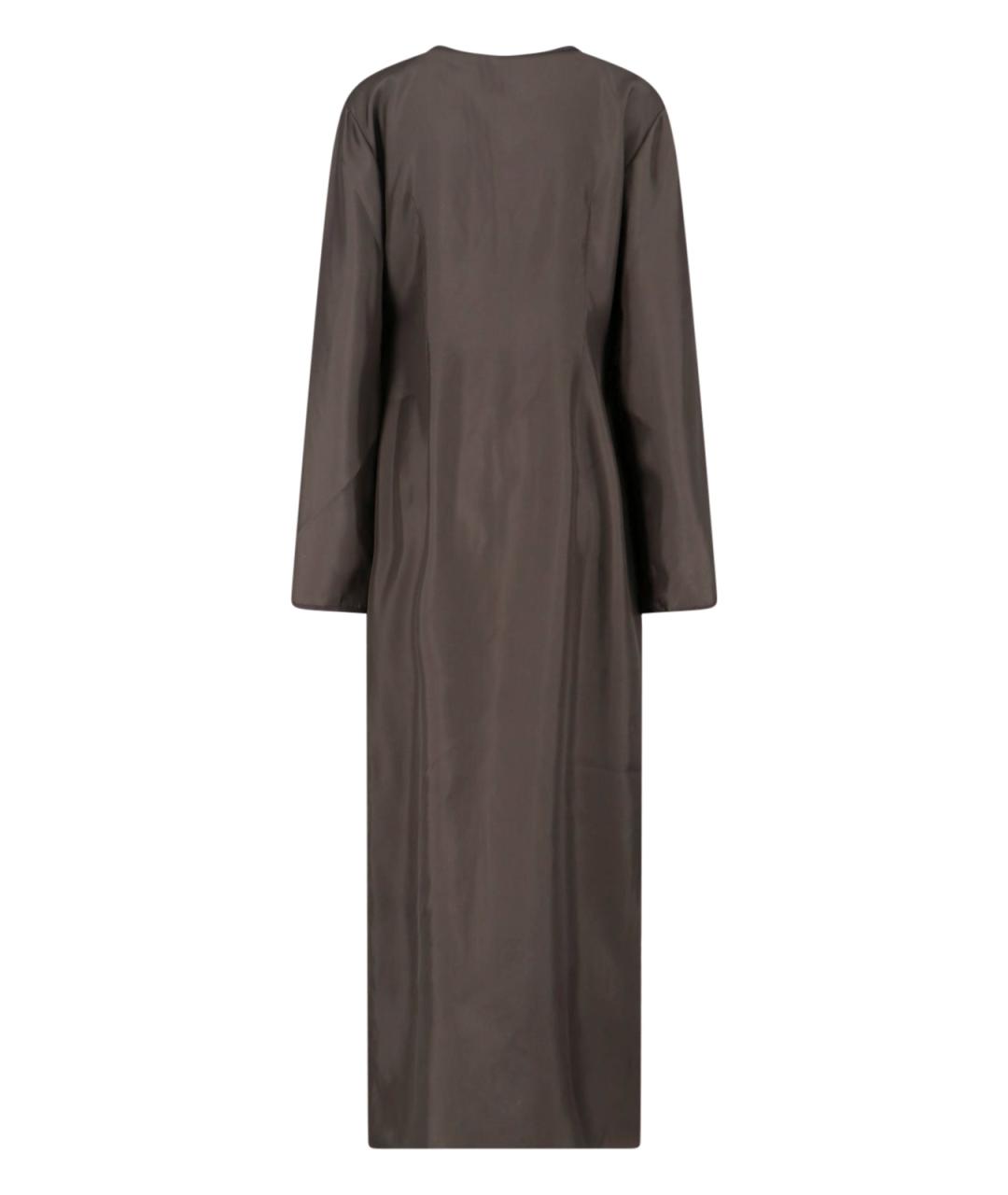 ROHE Коричневое шелковое повседневное платье, фото 2