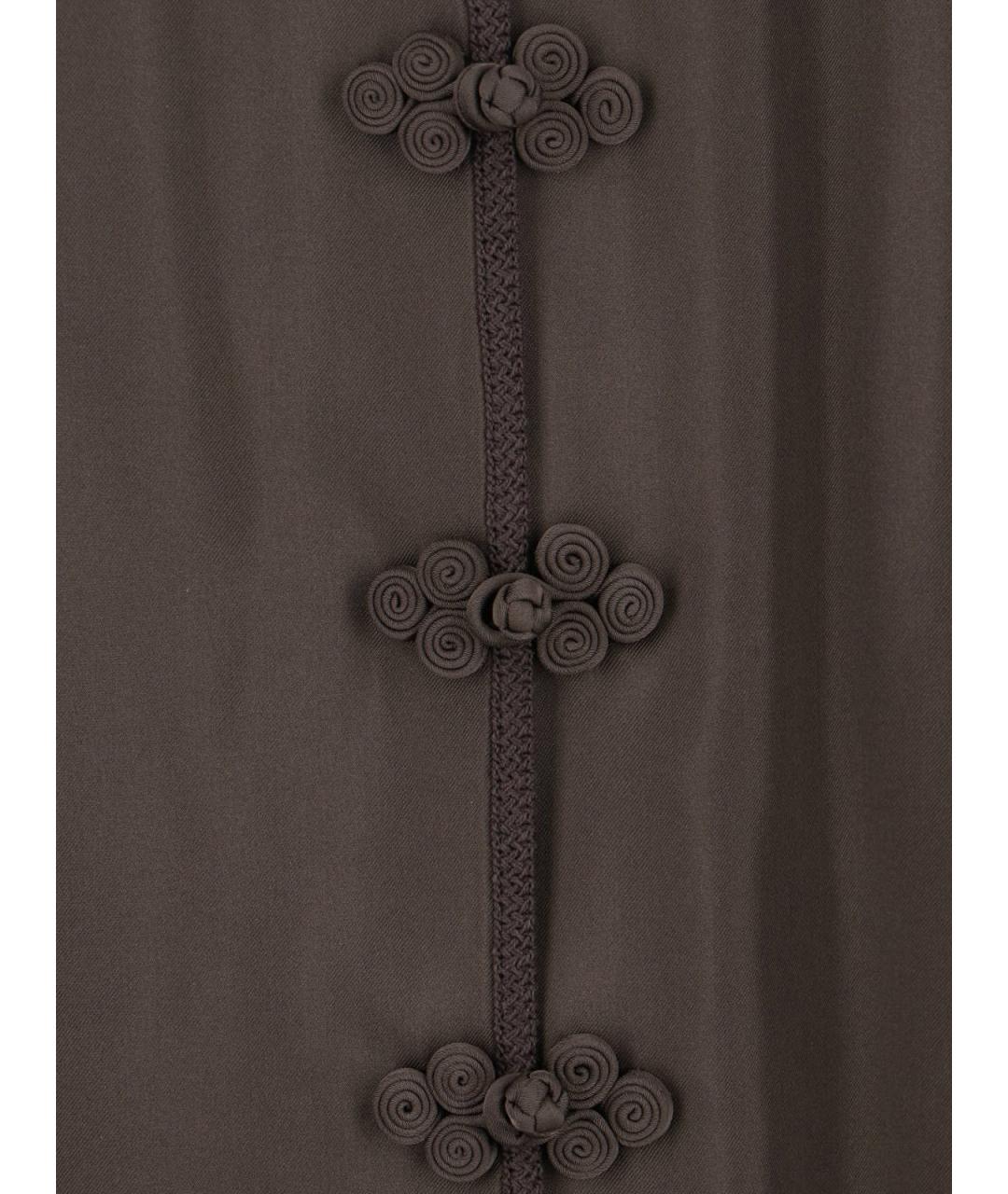 ROHE Коричневое шелковое повседневное платье, фото 3