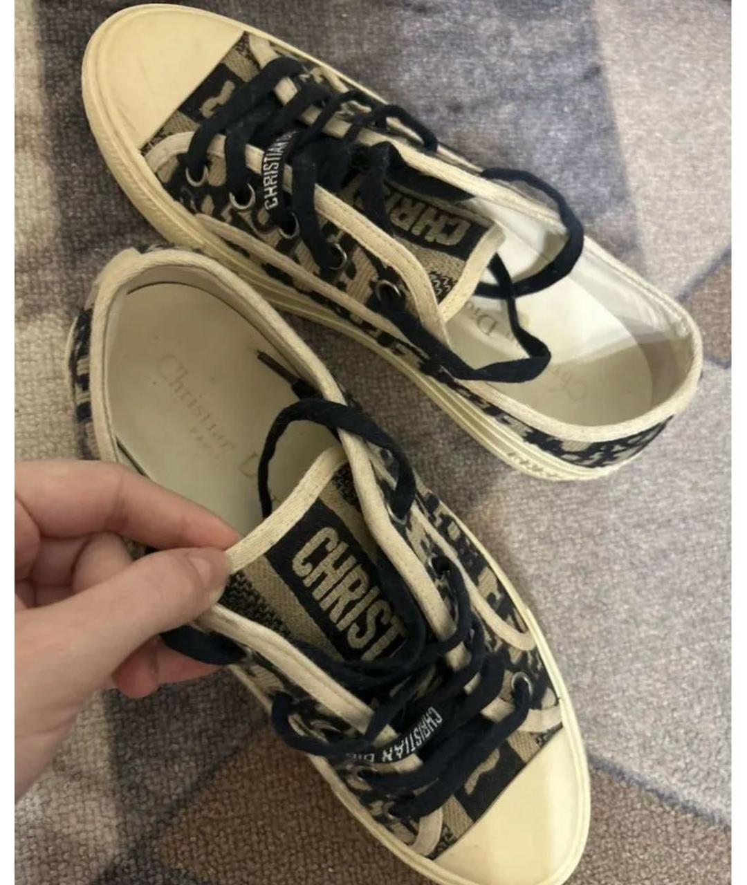 CHRISTIAN DIOR Синие текстильные кеды, фото 4