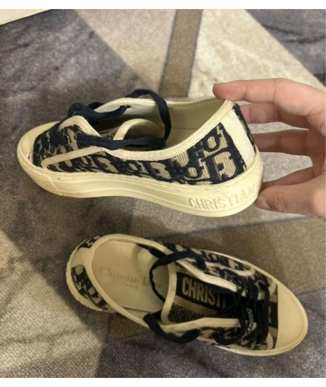 CHRISTIAN DIOR Синие текстильные кеды, фото 3