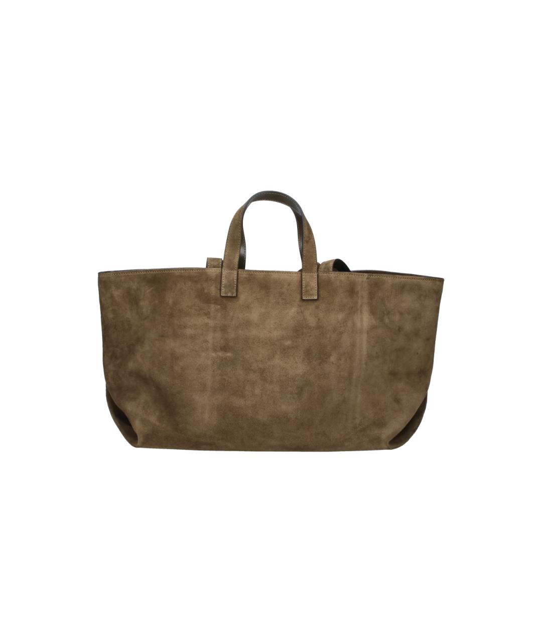 A.P.C. Хаки замшевая сумка тоут, фото 3
