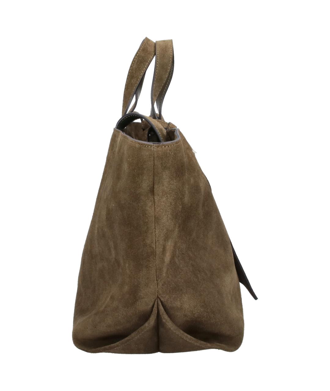 A.P.C. Хаки замшевая сумка тоут, фото 5
