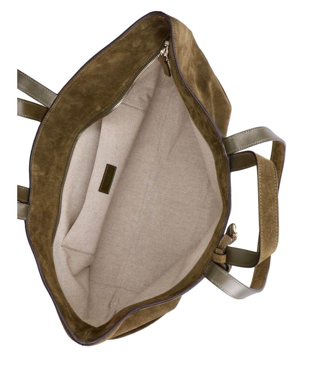 A.P.C. Хаки замшевая сумка тоут, фото 4