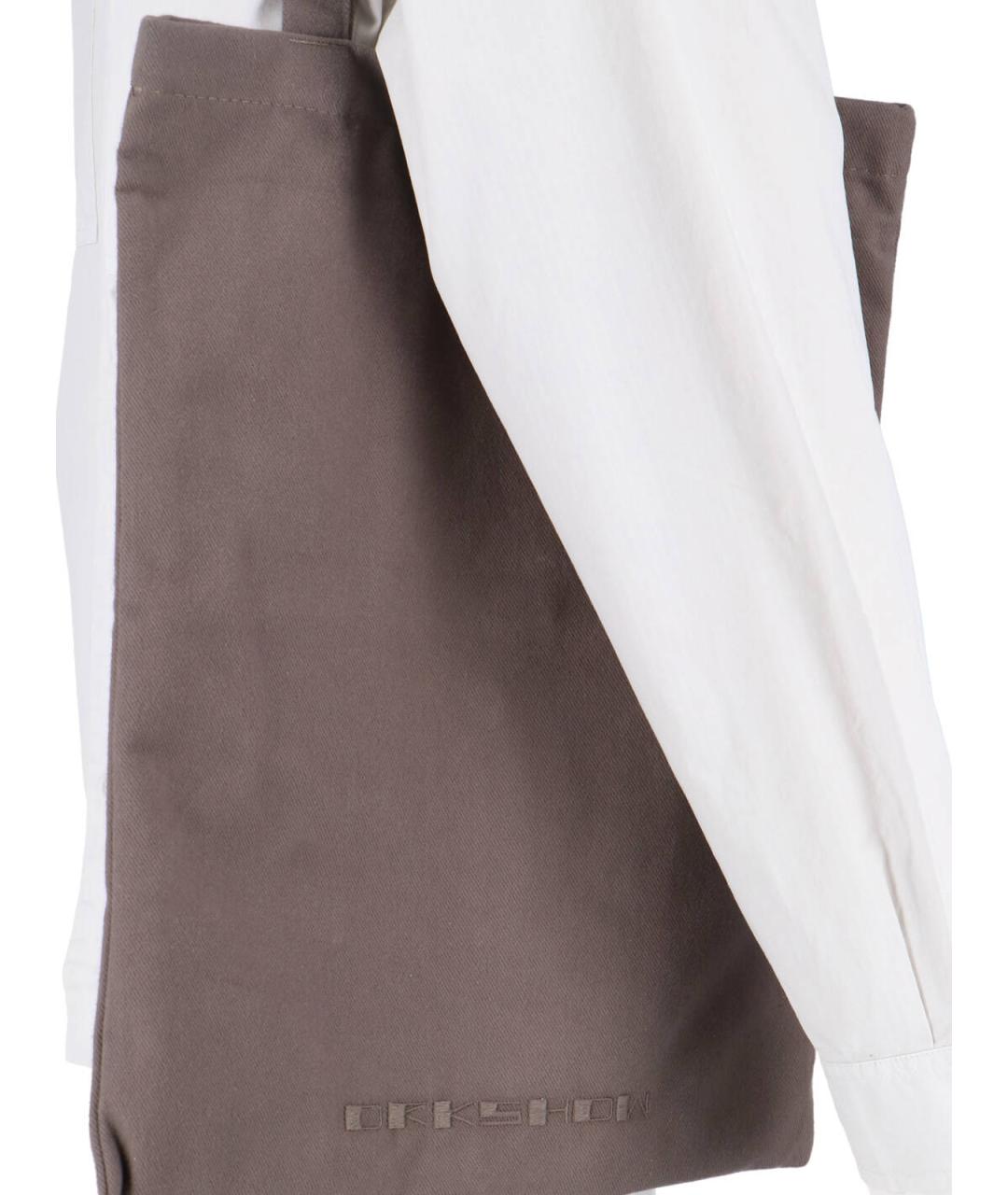 RICK OWENS DRKSHDW Серая хлопковая кэжуал рубашка, фото 5