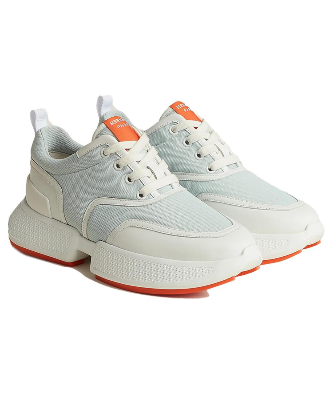 HERMES Зеленые кожаные кроссовки, фото 3