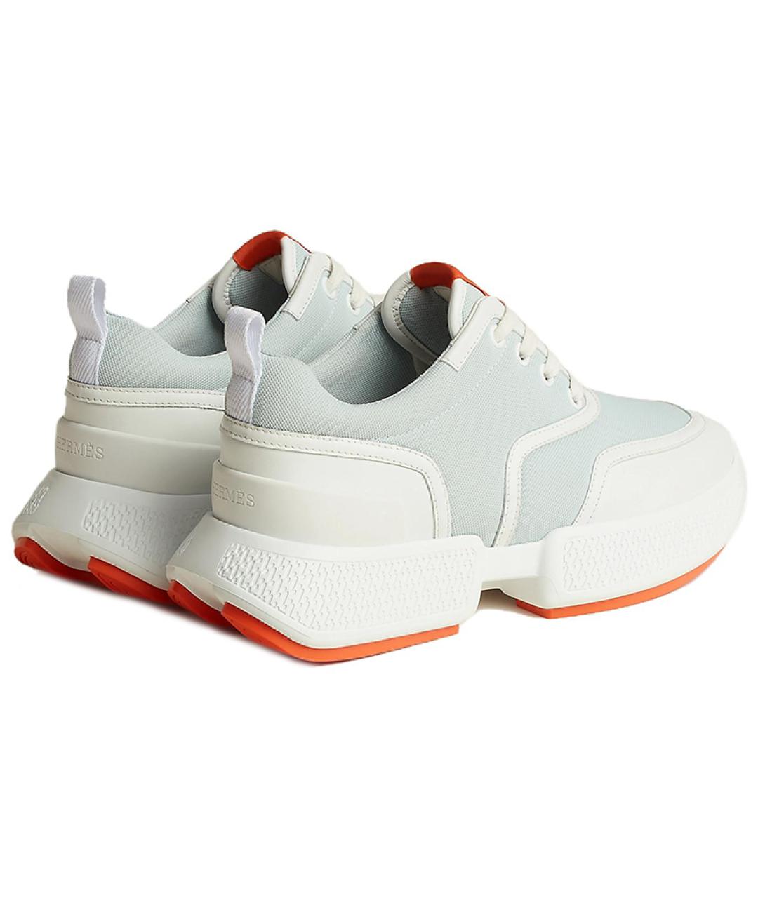 HERMES Зеленые кожаные кроссовки, фото 4