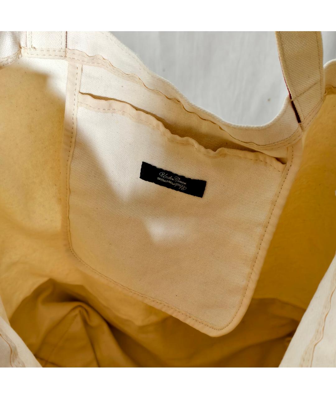 UNDERCOVER Бежевая тканевая сумка тоут, фото 2