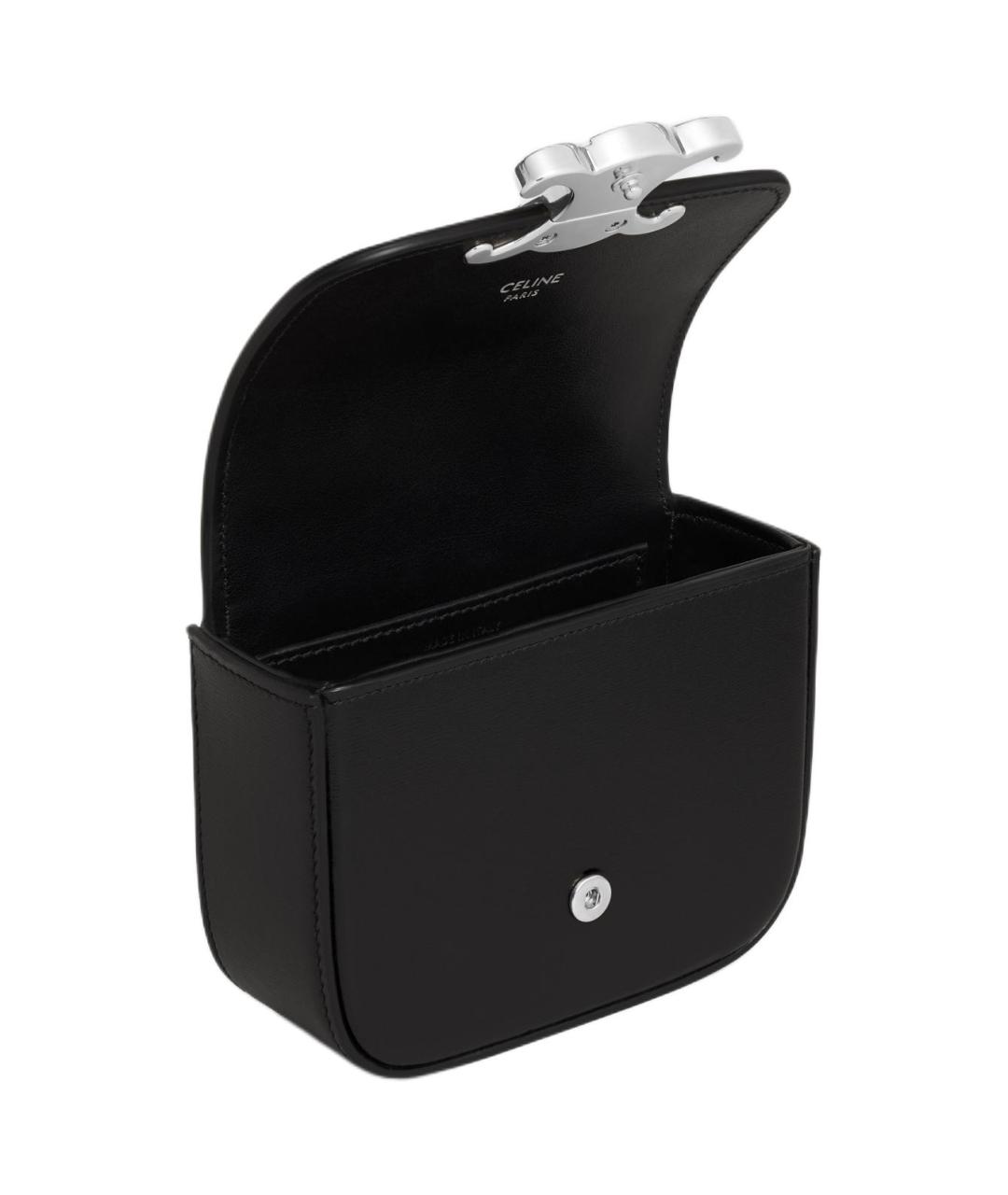 CELINE Черная кожаная сумка через плечо, фото 4