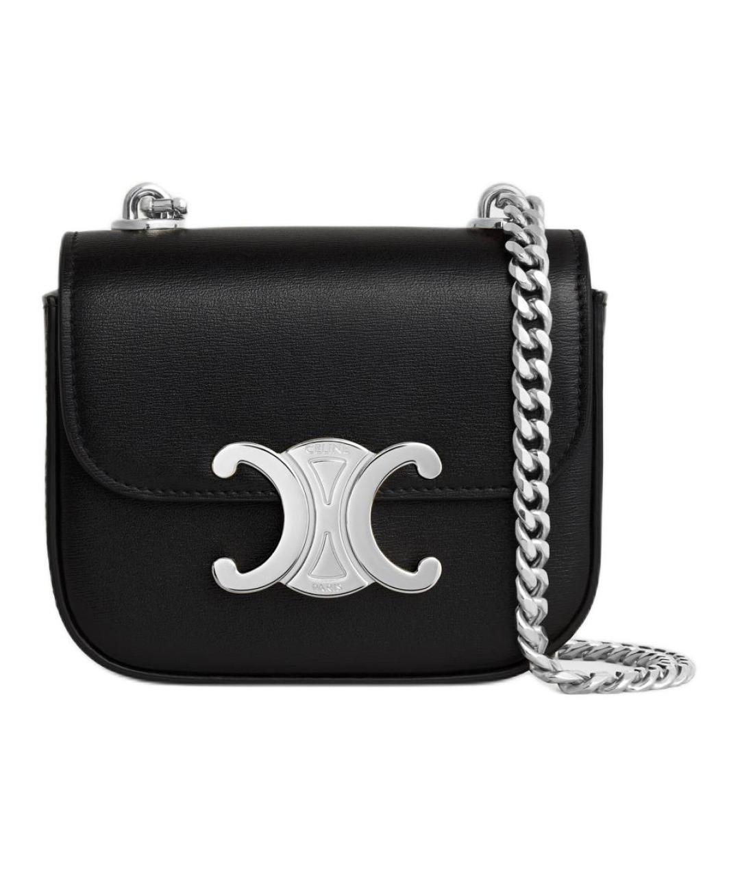 CELINE Черная кожаная сумка через плечо, фото 1