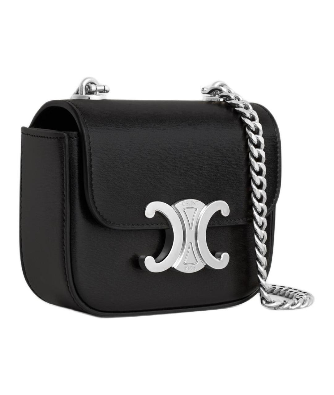 CELINE Черная кожаная сумка через плечо, фото 2
