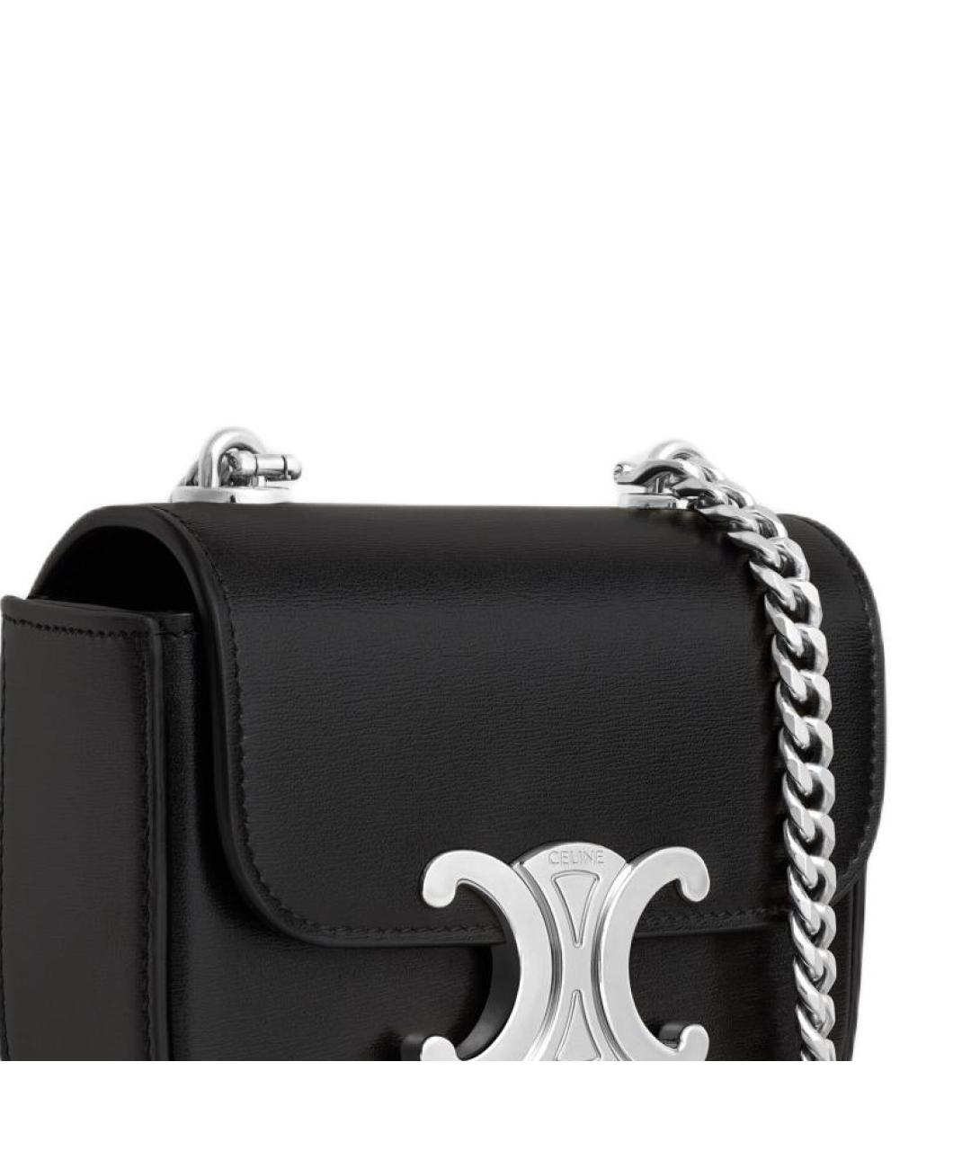 CELINE Черная кожаная сумка через плечо, фото 5