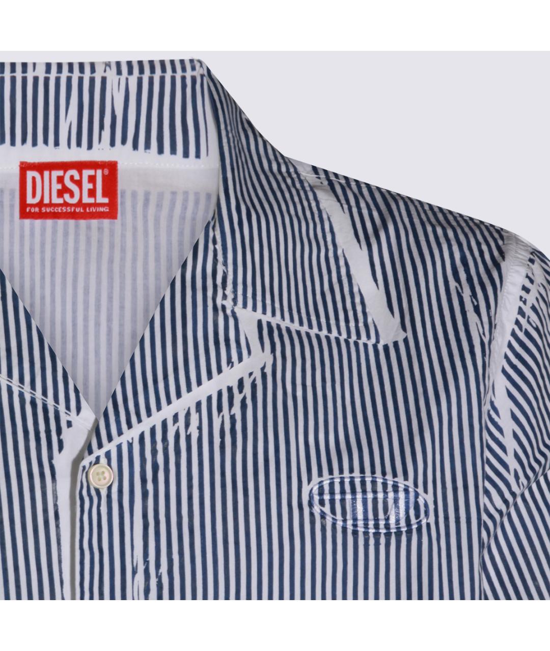 DIESEL Синяя хлопковая кэжуал рубашка, фото 3