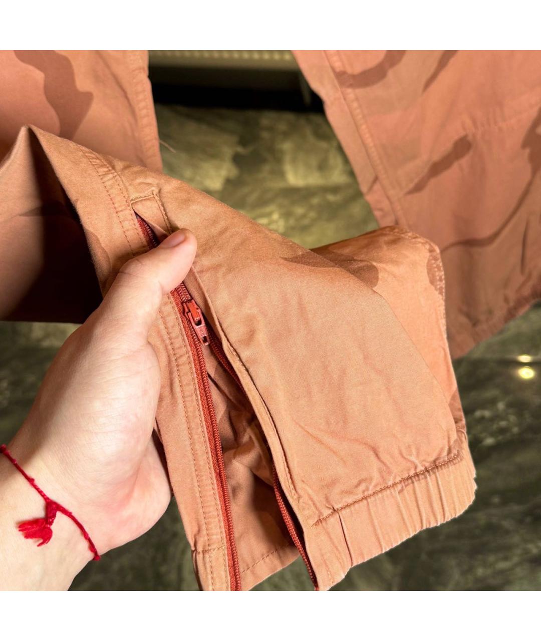 STONE ISLAND Коралловые хлопковые повседневные брюки, фото 4