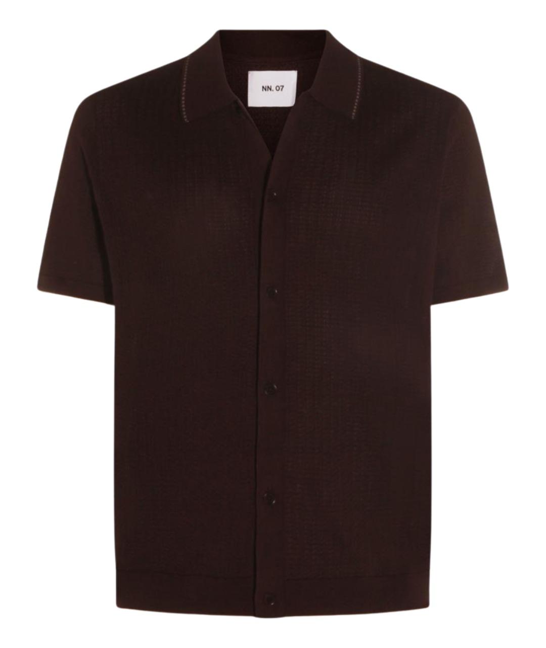 NN.07 Коричневая хлопковая кэжуал рубашка, фото 1