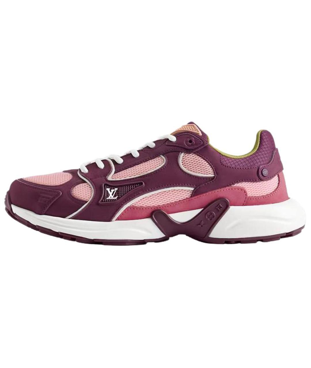 LOUIS VUITTON Фиолетовые кожаные кроссовки, фото 2