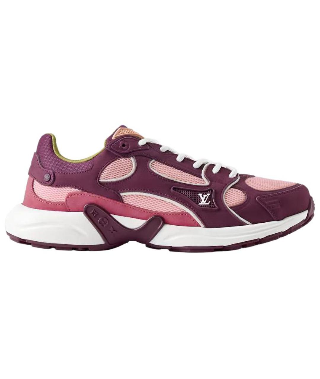 LOUIS VUITTON Фиолетовые кожаные кроссовки, фото 1