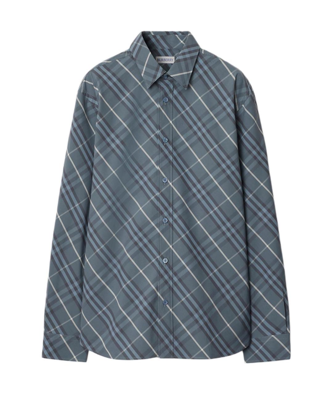 BURBERRY Серая хлопковая классическая рубашка, фото 1